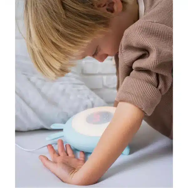 Rabbit Wake Up Lamp with Alarm Clock, Blue