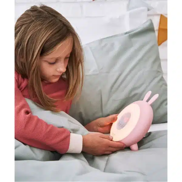 Rabbit Wake Up Lamp with Alarm Clock, Pink