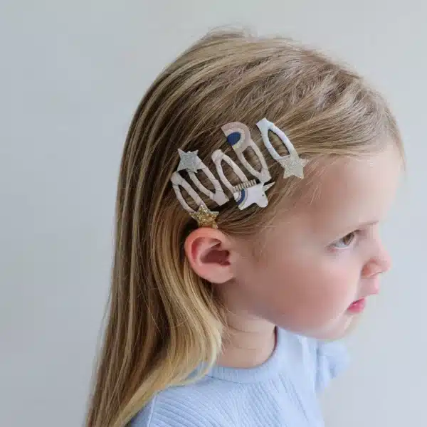 Mimi & Lula Mimi & Lula Celeste Unicorn Mini Clic Clacs 5061064830595 Mimi AW25 6 Verzorging Haaraccessoires Wijs west