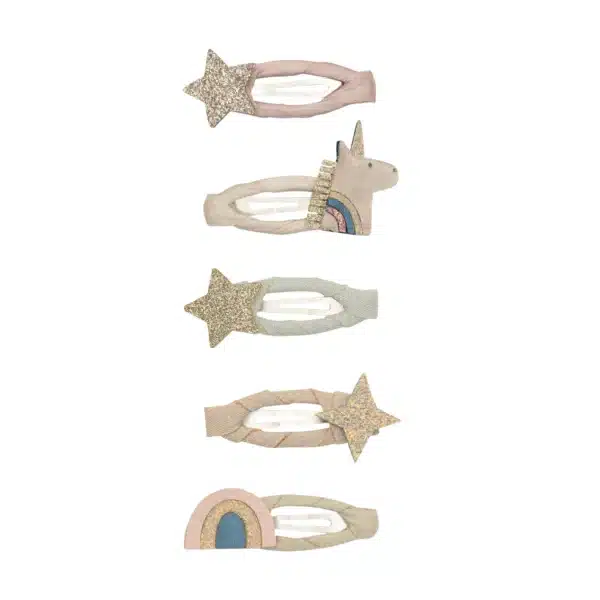 Mimi & Lula Mimi & Lula Celeste Unicorn Mini Clic Clacs 5061064830595 Mimi AW25 6 Verzorging Haaraccessoires Wijs west
