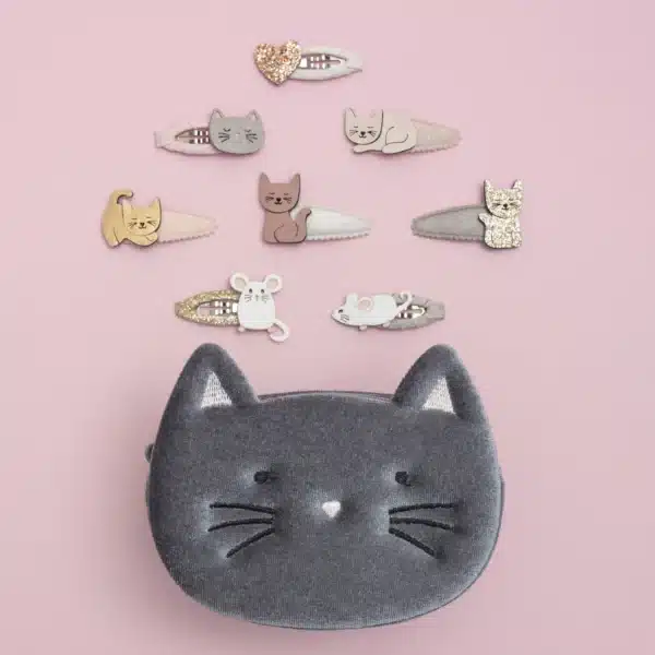 Mimi & Lula Mimi & Lula Kitty Cat Mini Clic Clacs 5061064831165 Mimi AW25 6 Verzorging Haaraccessoires Wijs west