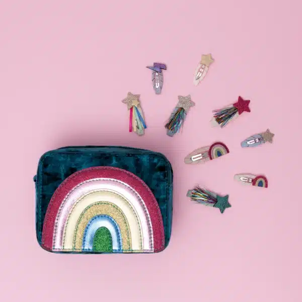 Mimi & Lula Mimi & Lula Radiant Rainbow Velvet Bag 5061064831677 Mimi AW25 18 Kleding & Accessoires Tassen & Rugzakken Wijs west
