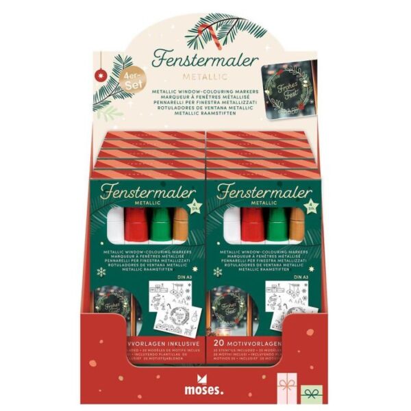 Kerst metallic Raamstiften