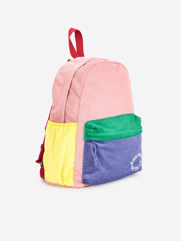 Bobo Choses Bobo Choses Tic Tac Toe Color Block Corduroy School Bag Multicolor 8445782342047 AW25 Bobo Kleding & Accessoires Tassen & Rugzakken  Wijs west