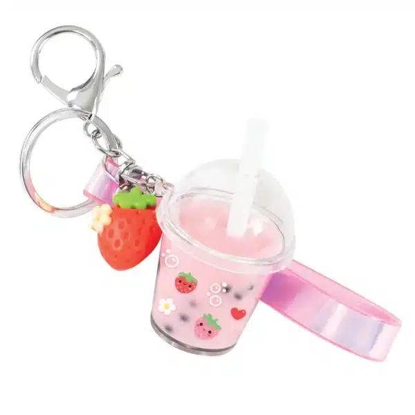 Tiger Tribe Bag Charm Kit - Strawberry Bubble Tea