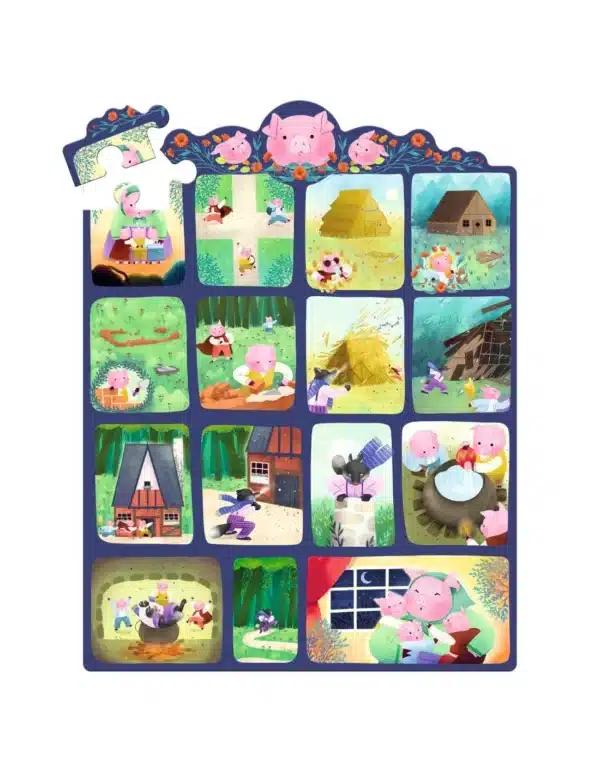Djeco Djeco Puzzel De Wolf En De Drie Biggetjes - 35 Pcs 3070900070516 Djeco sep25 Speelgoed & Spellen Puzzels  Wijs west