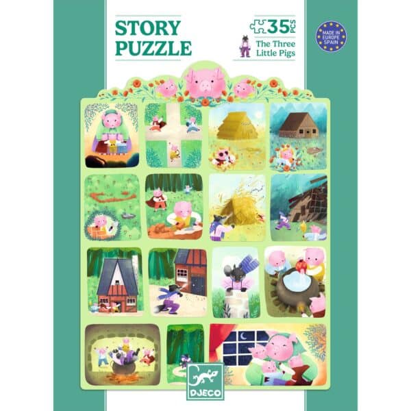 Djeco Puzzel De Wolf En De Drie Biggetjes - 35 Pcs