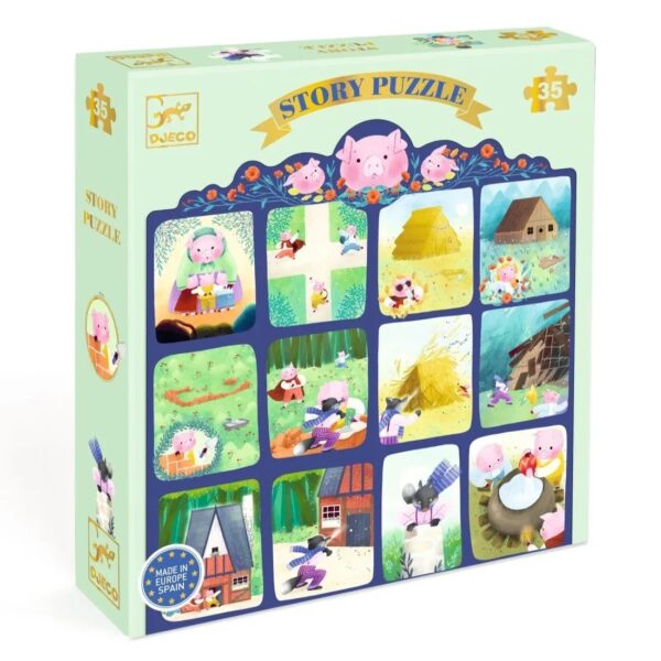 Djeco Djeco Puzzel De Wolf En De Drie Biggetjes - 35 Pcs 3070900070516 Djeco sep25 Speelgoed & Spellen Puzzels  Wijs west