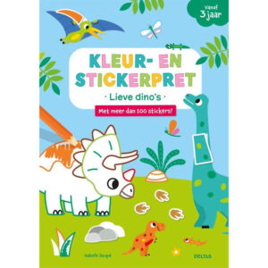 Kleur- en stickerpret - Lieve dino's