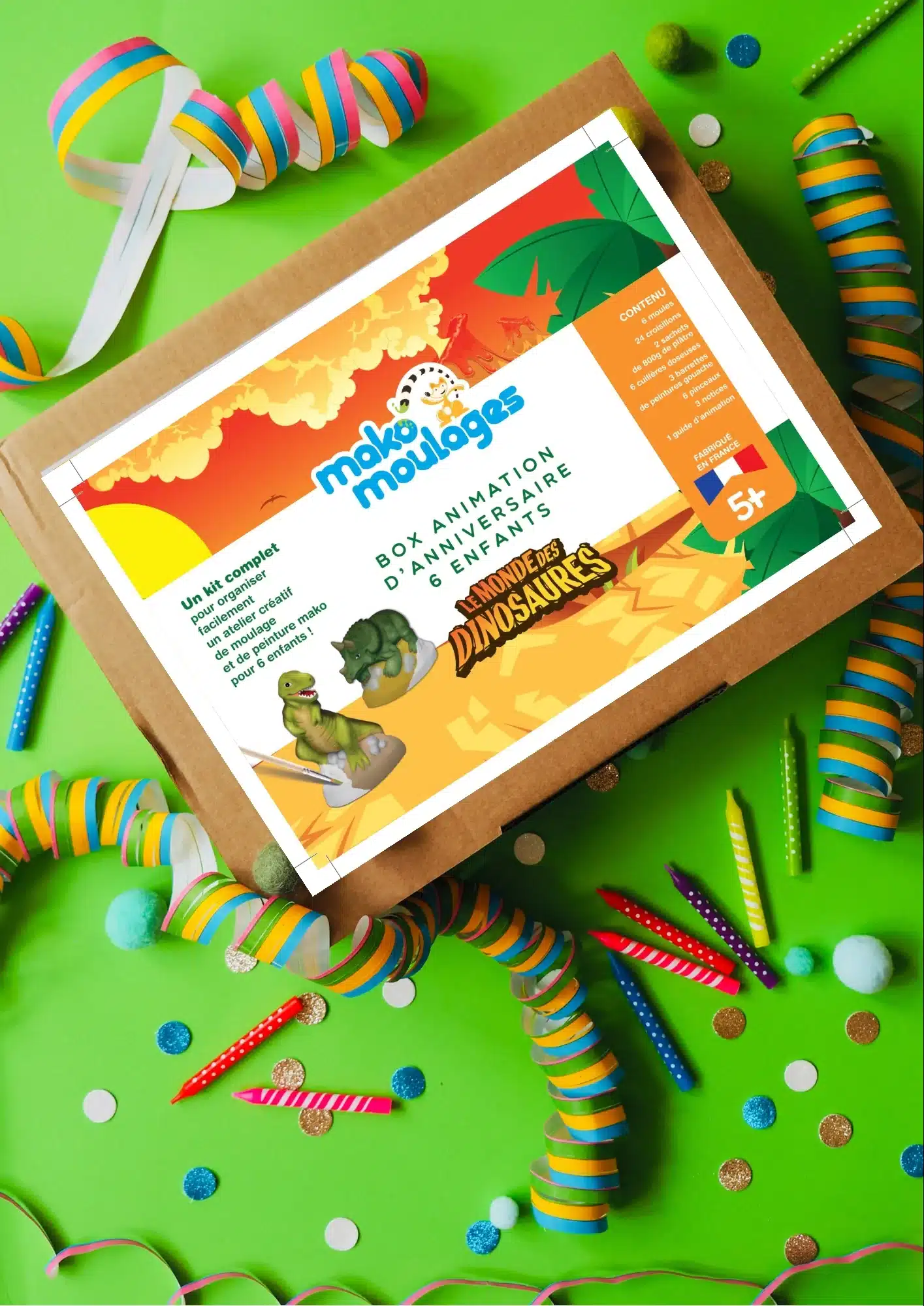 Mako Moulages Mako Moulages - Verjaardagsbox Voor 6 Kinderen Dinosaurus  Mako Speelgoed & Spellen Knutselen  Wijs west