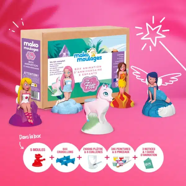 Mako Moulages Mako Moulages - Verjaardagsbox Voor 6 Kinderen Feetjes  Mako Speelgoed & Spellen Knutselen  Wijs west