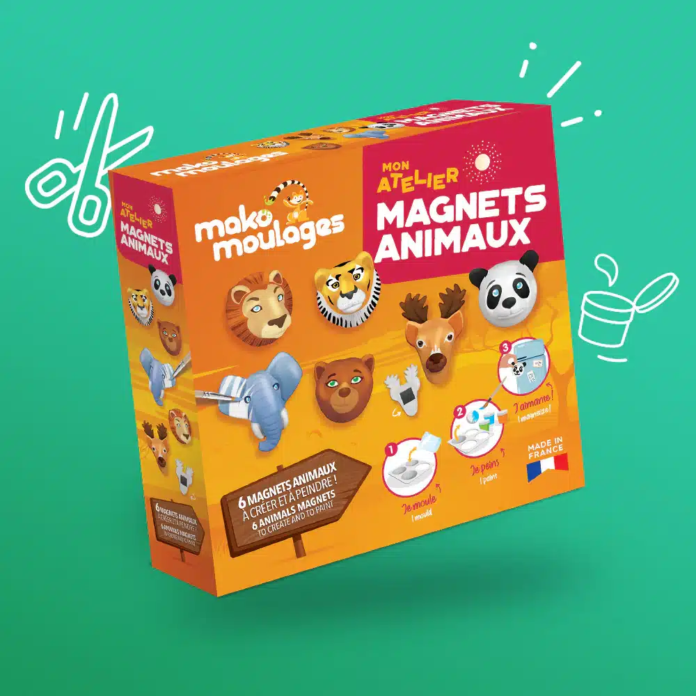 Mako Moulages Mako Moulages - Magneten Dieren 3760012590957 Mako Speelgoed & Spellen Knutselen  Wijs west