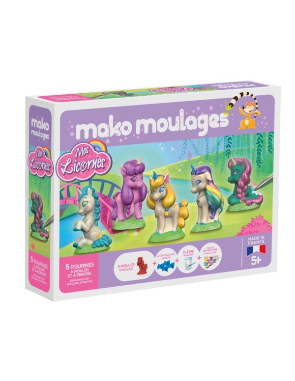 Mako Moulages Mako Moulages - Eenhoorn 5 Mallen Voor Sneldrogend Gips Set - Pakket L 3760012590995 Mako Speelgoed & Spellen Knutselen  Wijs west