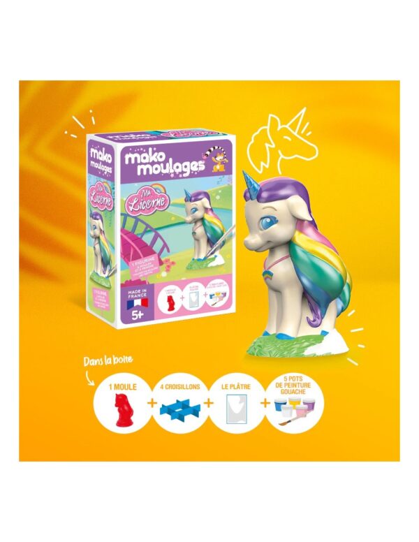 Mako Moulages Mako Moulages - Eenhoorn Regenboog 1 Mal Voor Sneldrogend Gips Set - Pakket S 3760012591084 Mako Speelgoed & Spellen Knutselen  Wijs west