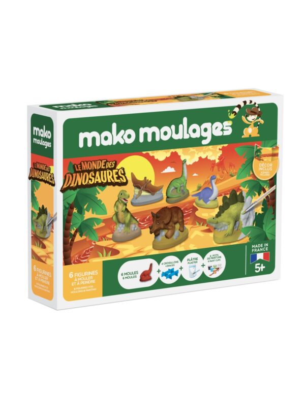 Mako Moulages Mako Moulages - Dinosaurus 6 Mallen Voor Sneldrogend Gips 3760012591091 Mako Speelgoed & Spellen Knutselen  Wijs west