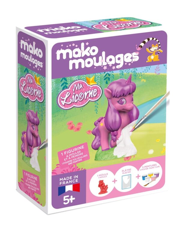 Mako Moulages Mako Moulages - Eenhoorn Lila 1 Mal Voor Sneldrogend Gips Set - Pakket S 3760012591121 Mako Speelgoed & Spellen Knutselen  Wijs west