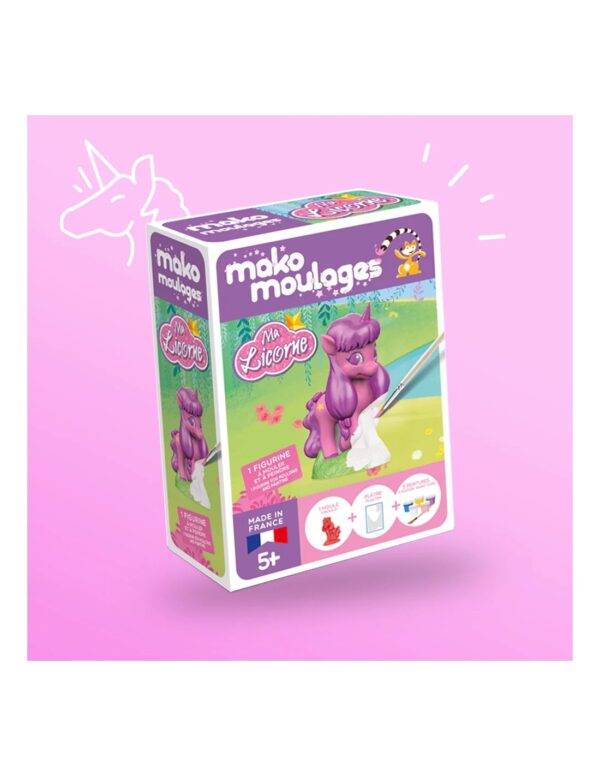 Mako Moulages Mako Moulages - Eenhoorn Lila 1 Mal Voor Sneldrogend Gips Set - Pakket S 3760012591121 Mako Speelgoed & Spellen Knutselen  Wijs west