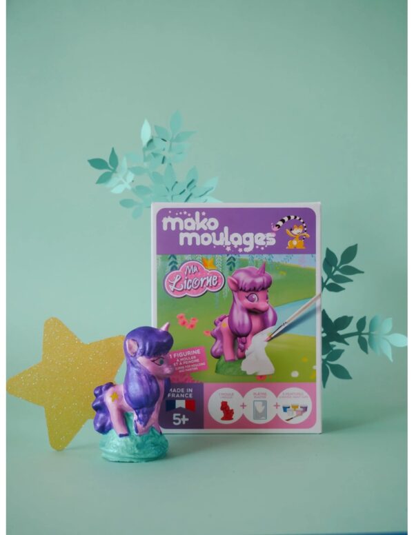 Mako Moulages Mako Moulages - Eenhoorn Lila 1 Mal Voor Sneldrogend Gips Set - Pakket S 3760012591121 Mako Speelgoed & Spellen Knutselen  Wijs west