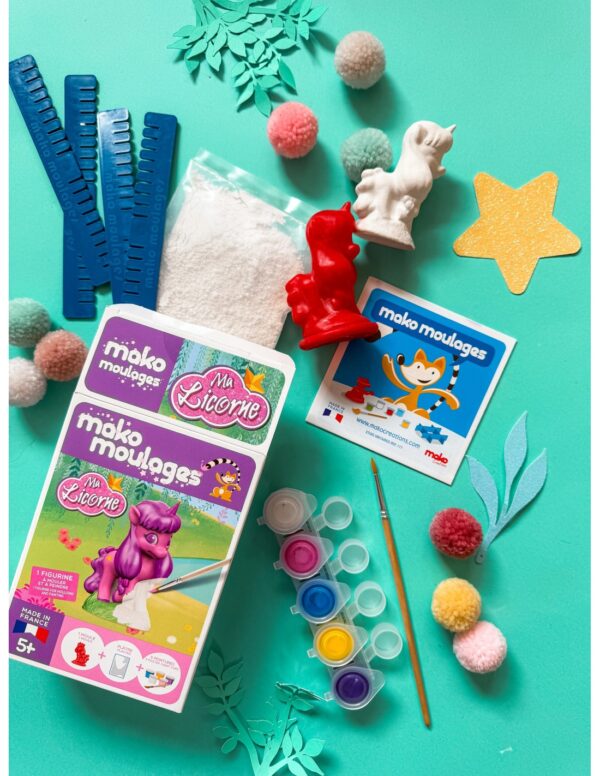Mako Moulages Mako Moulages - Eenhoorn Lila 1 Mal Voor Sneldrogend Gips Set - Pakket S 3760012591121 Mako Speelgoed & Spellen Knutselen  Wijs west