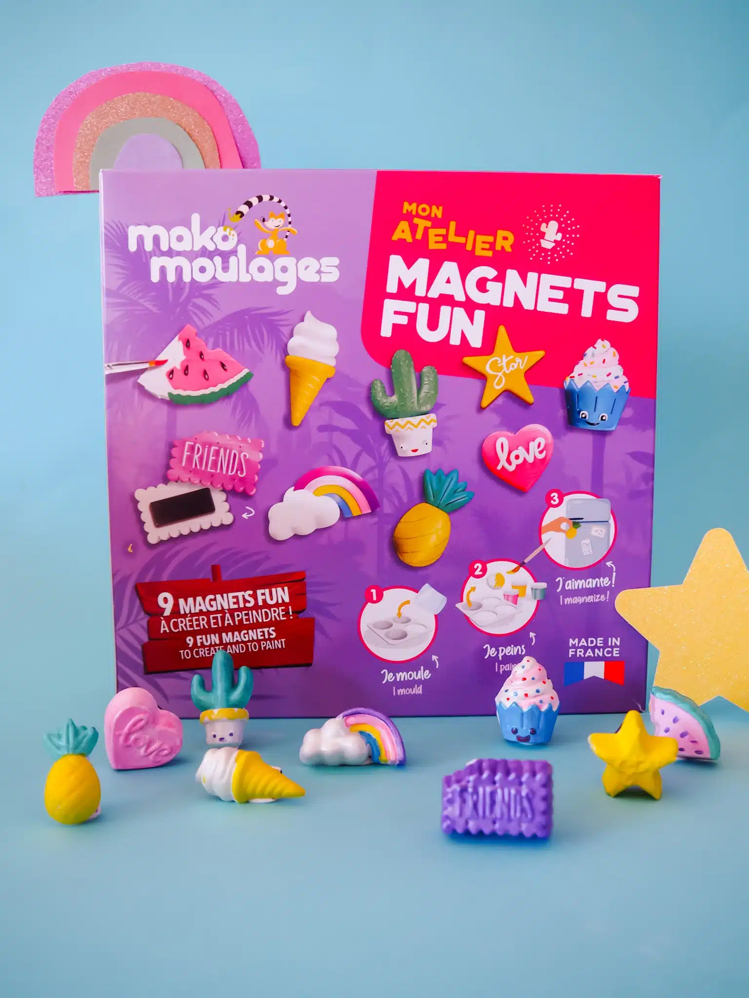 Mako Moulages Mako Moulages - Magneten Fun 3760012591190 Mako Speelgoed & Spellen Knutselen  Wijs west