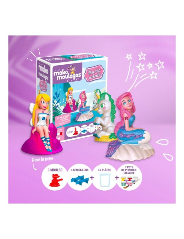 Mako Moulages Mako Moulages - Fee Zeemeermin En Eenhoorn 3 Mallen Set Voor Sneldrogend Gips 3760012591206 Mako Speelgoed & Spellen Knutselen  Wijs west
