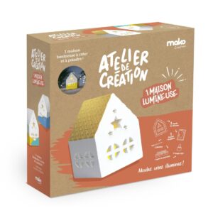 Mako Moulages Mako Moulages - Waxinelicht Huisje Met Led Lichtje 3760012591237 Mako Speelgoed & Spellen Knutselen  Wijs west