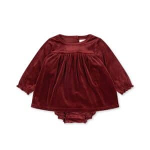 Konges Sløjd Konges Sløjd Aps Jingle Romper Dress Grs Red Dahlia 5715404321563 Konges AW25 Kleding & Accessoires Baby Rompers Wijs west