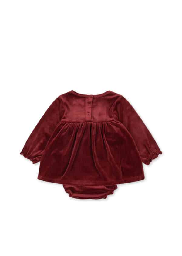 Konges Sløjd Konges Sløjd Aps Jingle Romper Dress Grs Red Dahlia 5715404321563 Konges AW25 Kleding & Accessoires Baby Rompers Wijs west