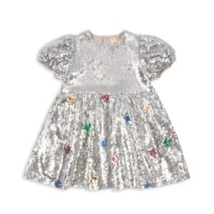 Konges Sløjd Konges Sløjd Aps Starla Star Dust Dress Star Sequin Silver 5715681160213 Konges AW25 Kleding & Accessoires Rokjes & Jurkjes  Wijs west