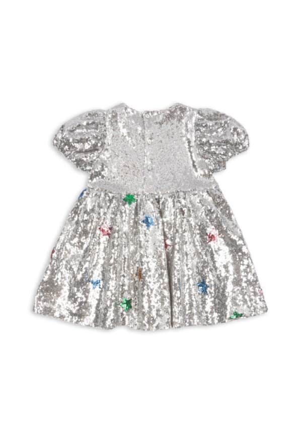 Konges Sløjd Konges Sløjd Aps Starla Star Dust Dress Star Sequin Silver 5715681160213 Konges AW25 Kleding & Accessoires Rokjes & Jurkjes  Wijs west