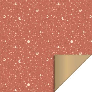 Rol Kerst Inpakpapier Galaxy Cognac - Gold