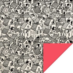 Rol Inpakpapier - Sint - Dorp - Red