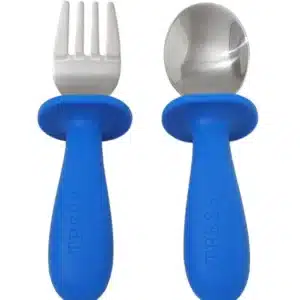 Tress Happy Tableware Tress Tableware Kids The Spoon & Fork Cool Blue 8721161864141 Tress Verzorging Eten & Drinken  Wijs west