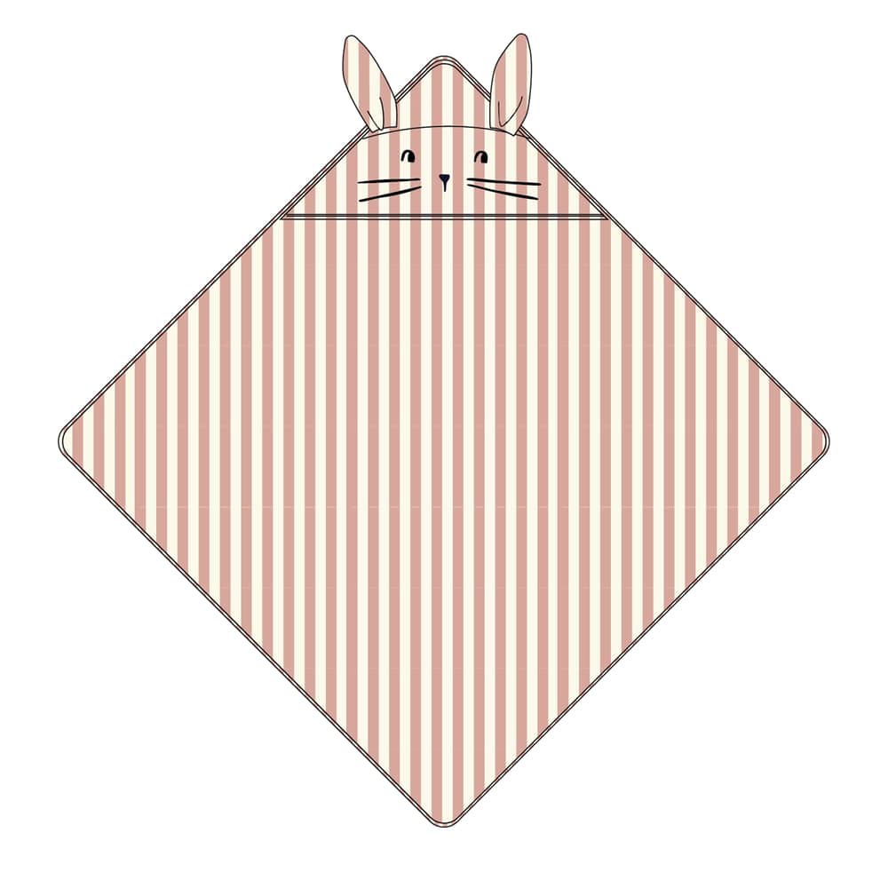 Liewood Liewood Albert Hooded Towel Coral Blush / Creme De La Creme Stripe 5715493532734 4 28