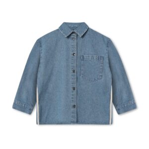 Fliink Fliink Donny Ls Shirt Medium Denim Blue 5715435126106 SS26 Fliink Kleding & Accessoires Shirts Longsleeves Wijs west