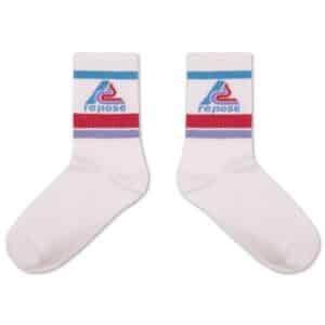 Repose AMS Repose Ams 81. Sporty Socks White Logo 8721449011748 Repose SS26 Kleding & Accessoires Sokken & Maillots  Wijs west