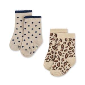 Konges Sløjd Konges Sløjd 2 Pack Glitter Jacquard Socks Leo/Dot 5715681177846 Konges SS26 Kleding & Accessoires Sokken & Maillots  Wijs west