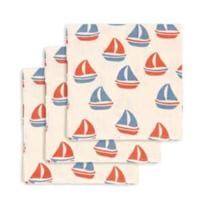 Konges Sløjd Konges Sløjd 3 Pack Muslin Cloth Gots Ahoy 5715681178867 Konges SS26 Verzorging Swaddles  Wijs west