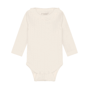 Fixoni Fixoni Body Ls Pointelle Eggnog 5713438672958 Fixoni SS26 Kleding & Accessoires Baby Rompers Wijs west