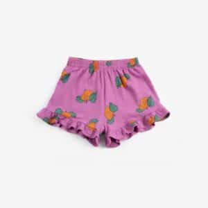 Bobo Choses Bobo Choses Tangerine All Over Ruffled Shorts 8445782363080 Bobo SS26 Kleding & Accessoires Broeken Korte Broeken Wijs west