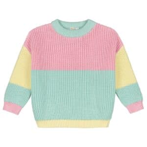 Yuki Kidswear Yuki Kidswear Color Block Sweater Sticky Candy 8720872278858 Yuki SS26 Kleding & Accessoires Sweaters & Truien  Wijs west