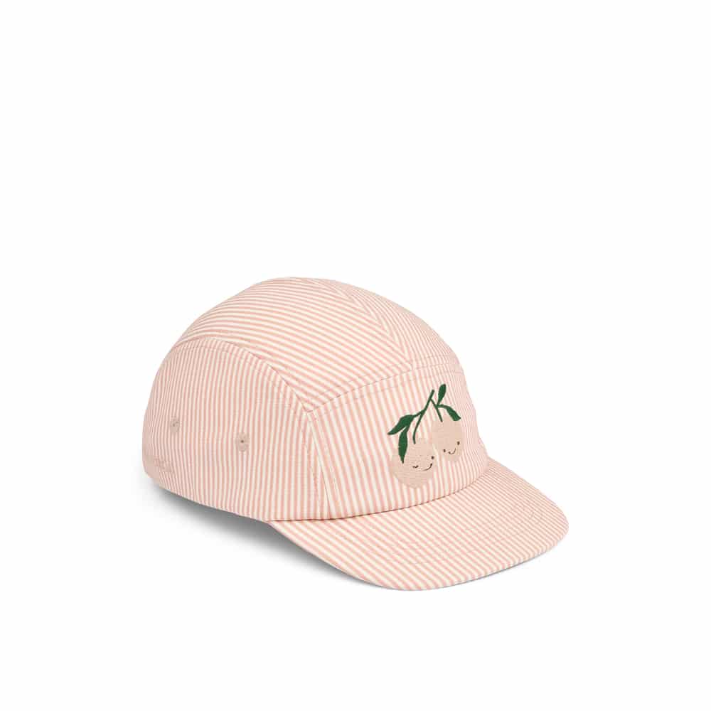 Liewood Liewood Rory Seersucker Cap Y/D Stripe Pale Tuscany / Creme De La Creme 5715493527891 Liewood SS26 Kleding & Accessoires Accessoires Hoedjes & Petjes Wijs west