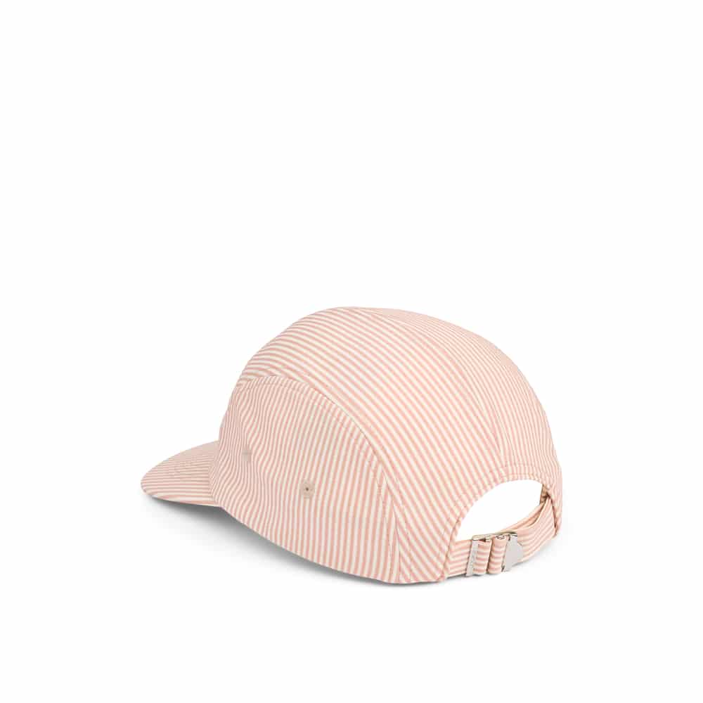 Liewood Liewood Rory Seersucker Cap Y/D Stripe Pale Tuscany / Creme De La Creme 5715493527891 Liewood SS26 Kleding & Accessoires Accessoires Hoedjes & Petjes Wijs west