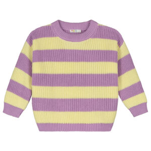 Yuki Kidswear Yuki Kidswear Stripes Knitted Sweater Ice Cream 8720872277288 Yuki SS26 Kleding & Accessoires Sweaters & Truien  Wijs west
