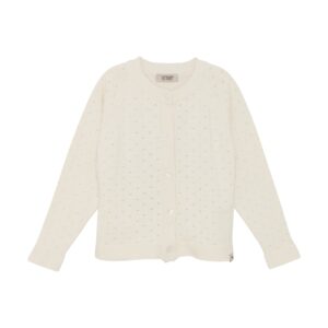 Huttelihut Huttelihut Cardigan Knit Antique White 5713438748370 Huttel SS26 Kleding & Accessoires Sweaters & Truien  Wijs west