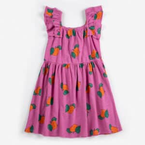 Bobo Choses Tangerine All Over Ruffled Dress
