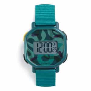 Djeco Djeco Kinderhorloge Green Snakes 3070900004559 DjecoVal26 Kleding & Accessoires Accessoires Horloges Wijs west