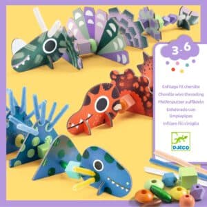 Djeco Djeco Draadjes - Verschrikkelijke dinosaurussen 3070900000834 DjecoVal26 Speelgoed & Spellen Knutselen  Wijs west