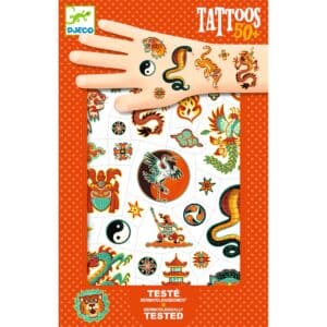 Djeco Djeco Tattoo Krijgersgeest 3070900099159 DjecoVal26 Speelgoed & Spellen Verkleden Tatoeages Wijs west