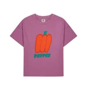 Jelly Mallow Jelly Mallow Bell Pepper Applique T-shirt 8800345041506 Mallow SS26 Kleding & Accessoires Shirts T-shirts Wijs west